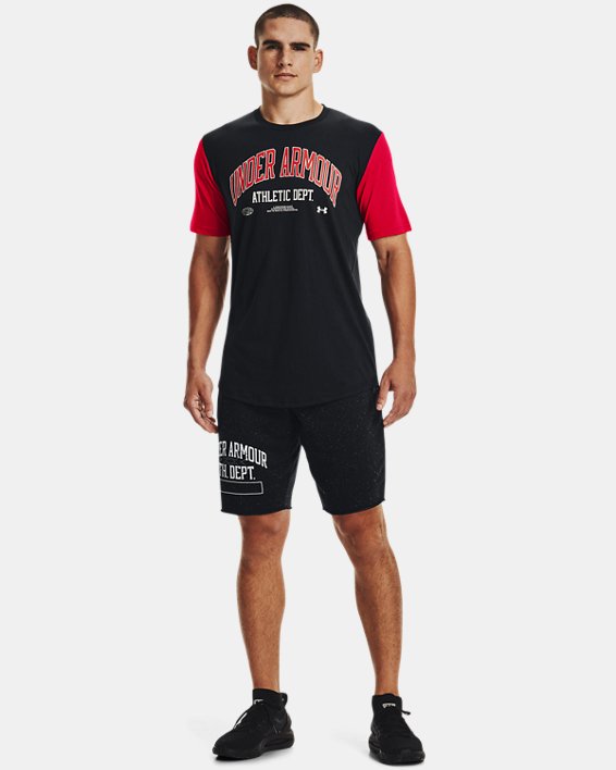 男士UA Athletic Department Colorblock短袖T恤, Black, pdpMainDesktop image number 2